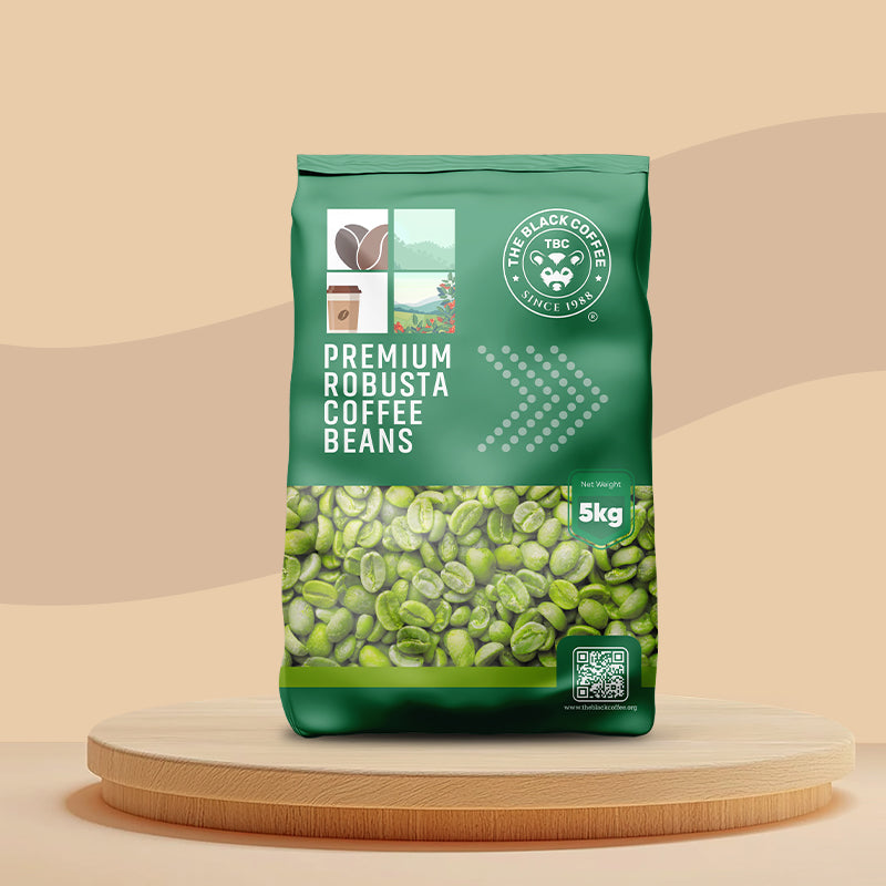 The Black Coffee: Premium Robusta Coffee Raw Beans 5 Kg Pack