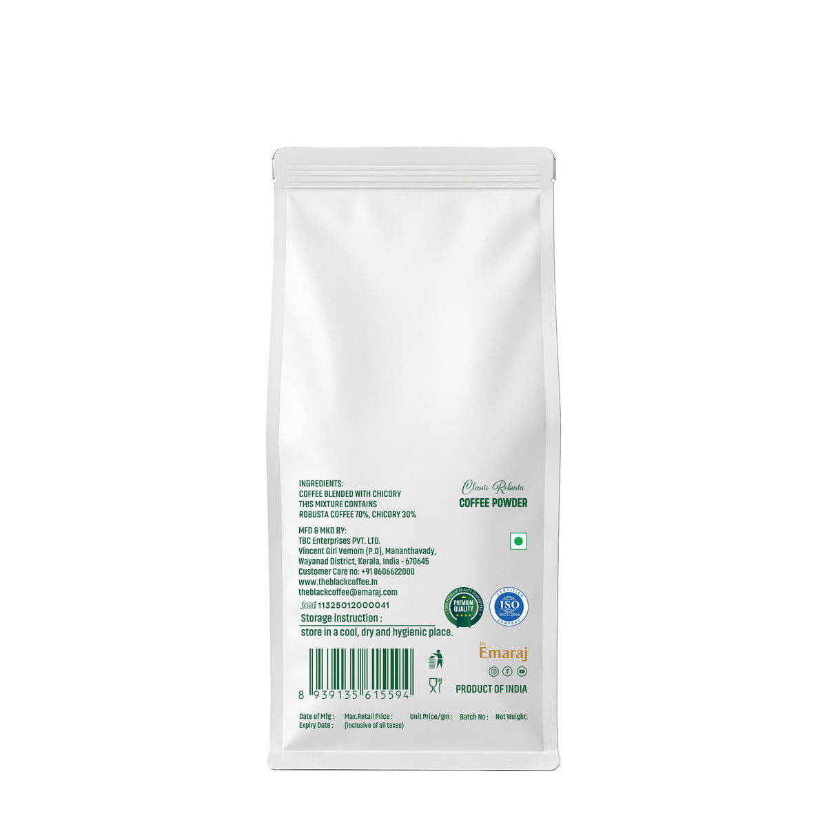 THE BLACK COFFEE Classic Robusta Coffee Powder – 250g