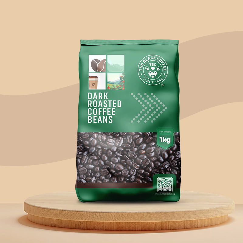 The Black Coffee Dark Roast Coffee Beans 1 kg Premium Pack