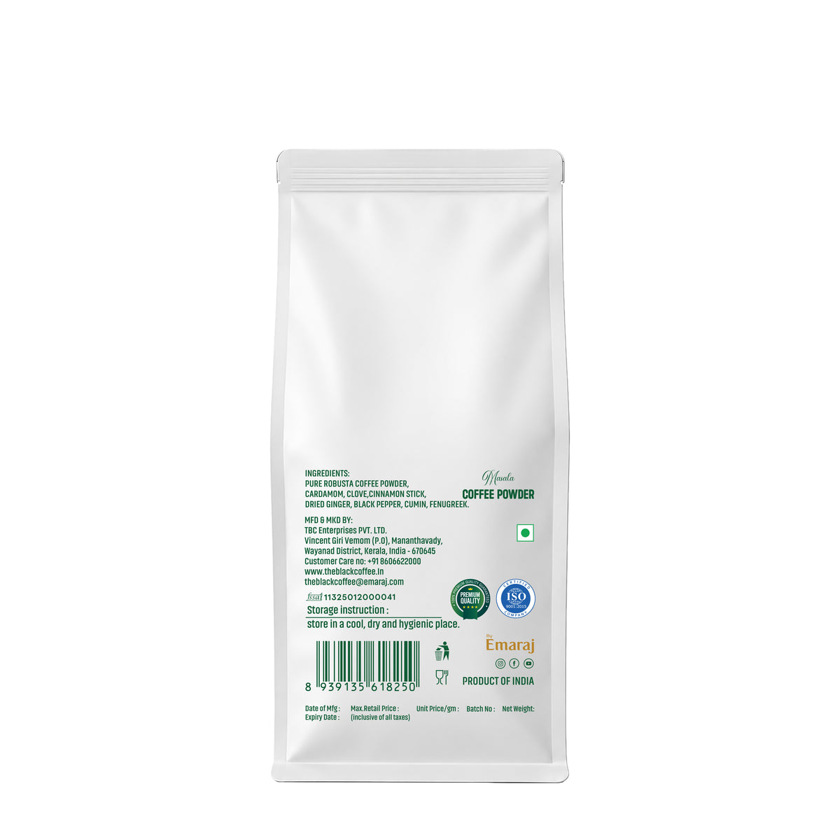 THE BLACK COFFEE Masala Coffee Powder – 500g