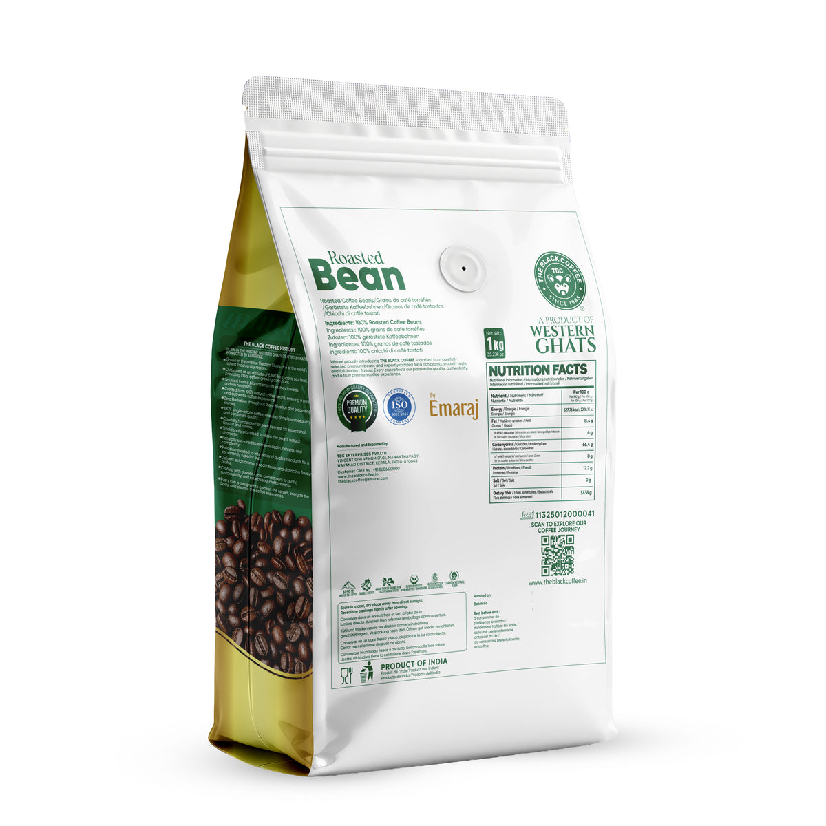 THE BLACK COFFEE – Premium Robusta 70% & Arabica 30% Coffee Beans | 1kg