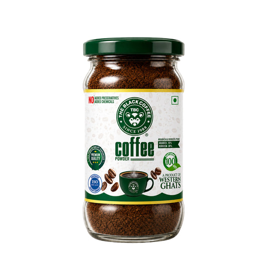 THE BLACK COFFEE: Arabica & Robusta Pure Coffee Powder | 125g